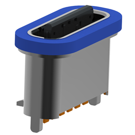 XB-TYPE C 6P-12 vertical plug anti-jellyfish seat L=7.15mm (with steel sheet) (zinc alloy shell)